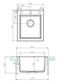Мойка кухонная Aquaton Линеа 1A732932LW250 43х52 серый шелк - превью 2