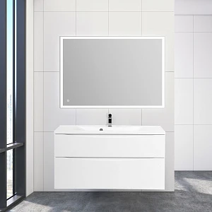 Мебель для ванной BelBagno Marino-H60 110 подвесная, 2 ящика, Bianco Lucido
