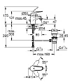Смеситель для биде Grohe Euroeco 23263000 с донным клапаном - превью 1