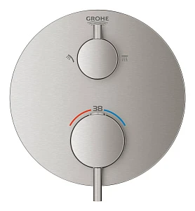 Термостат Grohe Atrio 24135DC3 для душа с переключателем, суперсталь