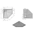 Поддон для душа Vincea VST-4SP1010A 100х100 искусственный камень, антрацит - превью 2