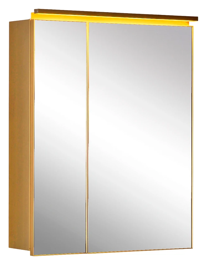 Зеркало-шкаф De Aqua Алюминиум 70 золото, фацет