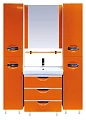 Шкаф-пенал Misty Жасмин 35 L оранжевая эмаль, с корзиной - превью 2