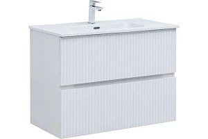Тумба с раковиной Aquanet Джейн (Flat) 90 подвесная, белая матовая