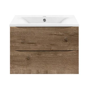 Тумба с раковиной Vincea Mia 600 подвесная, 2 ящика, V.Oak