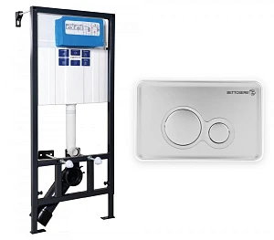 Инсталляция Bettoserb Sava Fix Slim 40006456 + клавиша Jerez 40006465 хром глянец/хром матовый