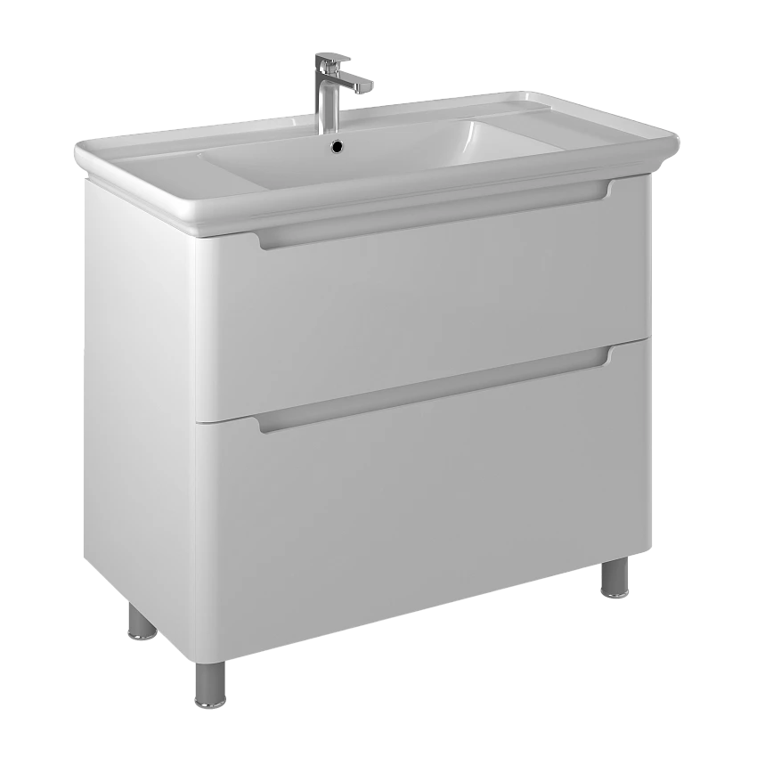 Тумба для комплекта Briz Монблан 105 см, белая глянцевая 247 03-08150-14 00 БЕЛ