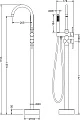 Смеситель Timo Saona 2300/03Y-CR напольный, для ванны с душем, черный - превью 1