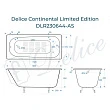 Чугунная ванна Delice Continental Limited Edition DLR230644-AS 165х70 с антискользящим покрытием - превью 1