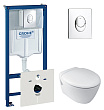 Унитаз подвесной Jacob Delafon Presquile E4440 + инсталляция для унитазов Grohe Rapid SL 38750001