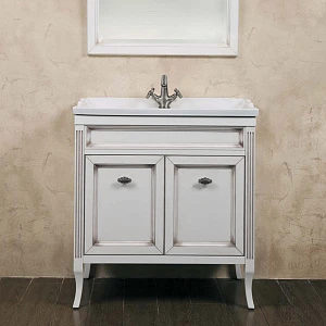 Тумба для комплекта La Beaute Classic Vivien Porta 80 белый с патиной, фурнитура серебро