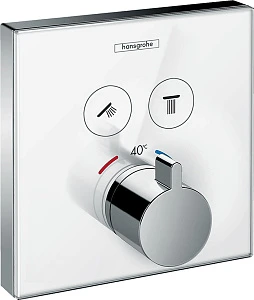 Термостат Hansgrohe ShowerSelect Glass 15738400 белый/хром