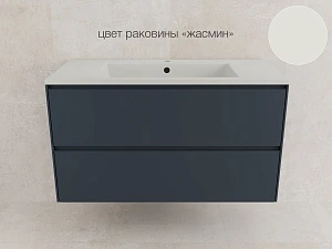 Тумба с раковиной Style Line Лима 100 подвесная, 2 ящика, графит (Раковина Жасмин)