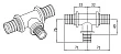 Тройник Rehau Rautitan RX 50-32-50, бронза - превью 1