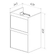 Тумба с раковиной Lemark Combi 45 универсальная, белый глянец, черная планка - превью 2