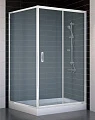 Душевой уголок Vegas Glass ZP+ZPV 110*100 01 10 профиль белый, стекло сатин - превью 1