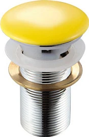 Донный клапан для раковины Melana MLN-ТB6 с отверстием под перелив, желтый