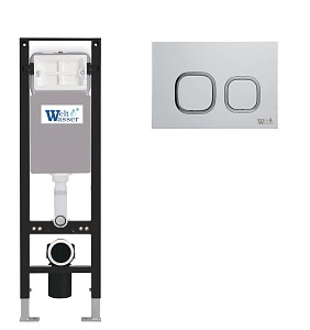 Инсталляция для унитазов WeltWasser WW INS Amberg 350 WT с белой кнопкой смыва