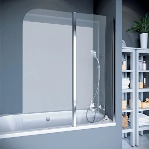 Шторка на ванну Koller Pool Waterfall Line QP95 115х140 R стекло рифленое, профиль хром