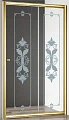 Душевая дверь в нишу Cezares Giubileo-BF-1 стекло с узором, золото - превью 1