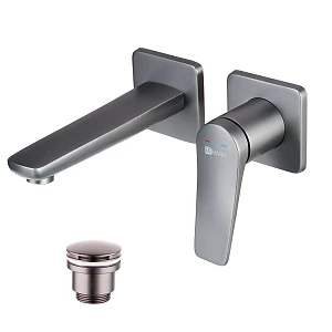 Смеситель для раковины Lemark Bronx LM3736GM встраиваемый графит