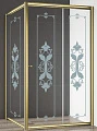 Душевая дверь в нишу Cezares Giubileo-BF-1 стекло с узором, золото - превью 2