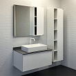 Мебель для ванной Comforty Милан 90 со светло-серой столешницей, белая (раковина Comforty 78189)