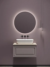 Мебель для ванной Sancos Very 80 подвесная, столешница kreman, Doha Soft (без отверстия под смеситель)