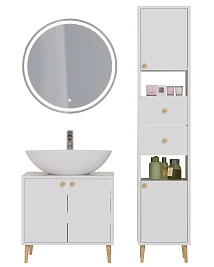 Мебель для ванной Dreja Luno 60 напольная, белый глянец