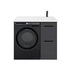 Тумба с раковиной SanStar Darko 40 напольная, дуб вотан/графит софт (раковина Космос 100 R)