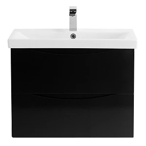 Тумба с раковиной BelBagno Marino-Cer 70 подвесная, 2 ящика, Nero Lucido