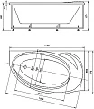 Акриловая ванна Aquatek Бетта 170x97 R без каркаса, без экрана - превью 2