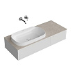 Тумба с раковиной Kerama Marazzi Magica 120 подвесная, со столешницей, 2 ящика, утренний серый матовый