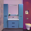 Мебель для ванной Misty Джулия Qvatro 65 подвесная, 2 ящика, конус, синяя