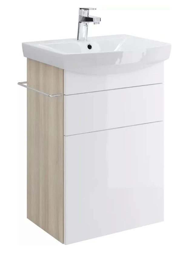 Тумба с раковиной Cersanit Smart 55 ясень, белый