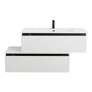 Тумба с раковиной Cezares Slider 100 подвесная, 1 ящик, с нижней тумбой, Bianco Opaco