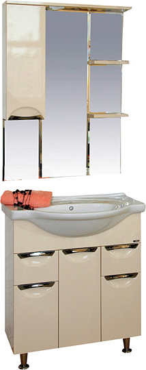 Мебель для ванной Misty Орхидея 75 бежевая эмаль