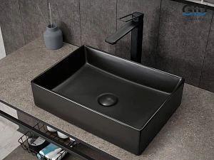 Раковина Gid Geometrico Bm1204 накладная 45х32 черная матовая