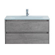Тумба с раковиной Belbagno Kraft 80 подвесная, 2 ящика, Cemento Grigio (раковина BB810/465-LV-VTR-BL)