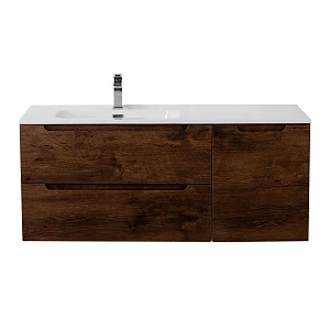 Тумба с раковиной BelBagno Etna 120 L подвесная, 2 ящика, 1 дверца, Rovere Moro