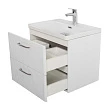 Тумба с раковиной Belbagno Due 60 подвесная, белый металлик - превью 1