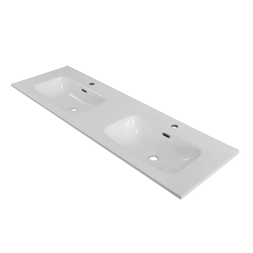 Мебельная раковина BelBagno BB1400-2-ETL с двумя чашами, белый