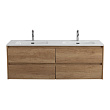 Тумба с раковиной Belbagno Kraft 140 подвесная, с 4-мя ящиками, Rovere Nebrasca Nature