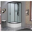 Душевая кабина Frank F400/2 Black 100x100x215 см, стекло прозрачное, профиль черный - превью 1