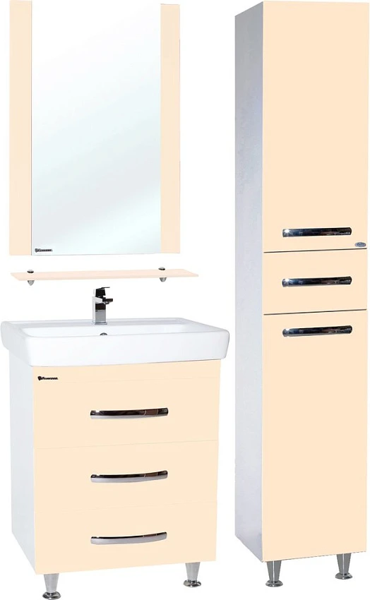 Мебель для ванной Bellezza Рокко 70 с 3 ящиками напольная бежевая (Q70)