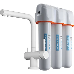 Смеситель для кухонной мойки Omoikiri Nagano-P WH 4054.8028P белый, с фильтром Pure Drop Lite