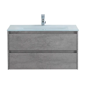 Тумба с раковиной Belbagno Kraft 90 подвесная, 2 ящика, Cemento Grigio (раковина BB910/465-LV-VTR-BL)