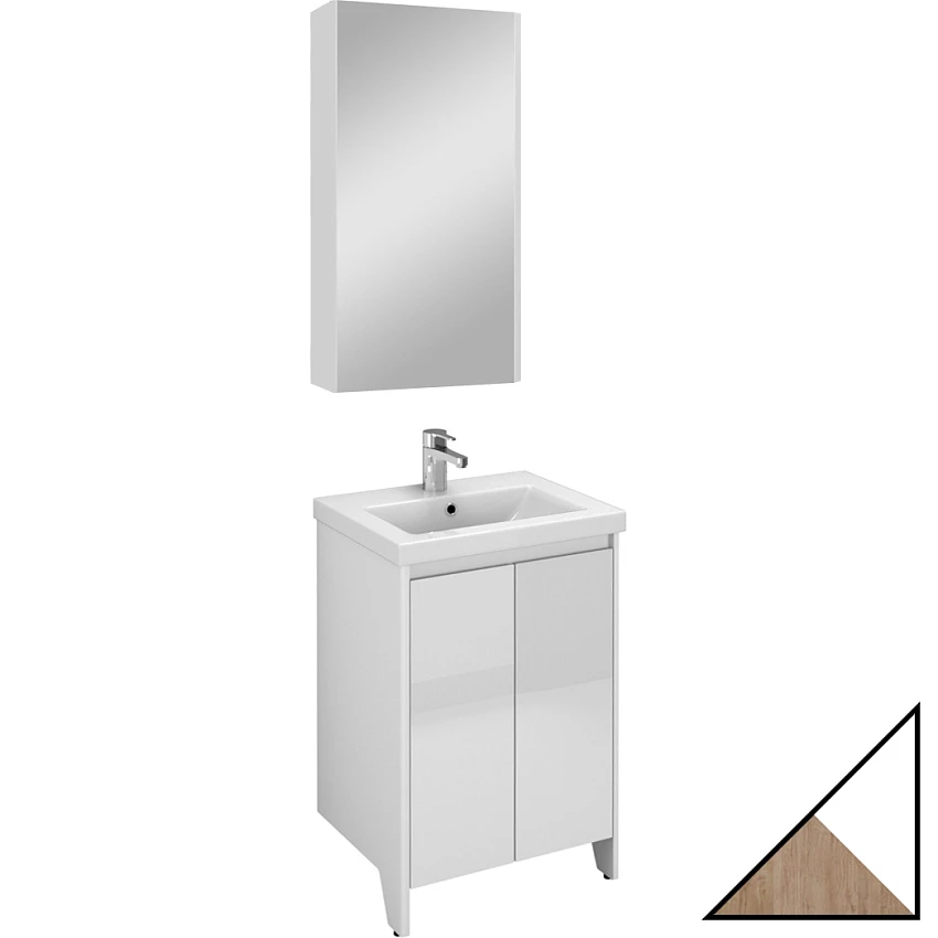 Мебель для ванной Velvex Klaufs 50.2D белая, шатанэ, напольная