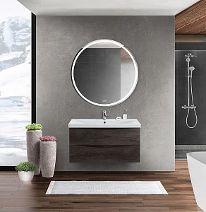 Мебель для ванной BelBagno Marino-Cer 90 подвесная, 2 ящика, Rovere Nature Grigio