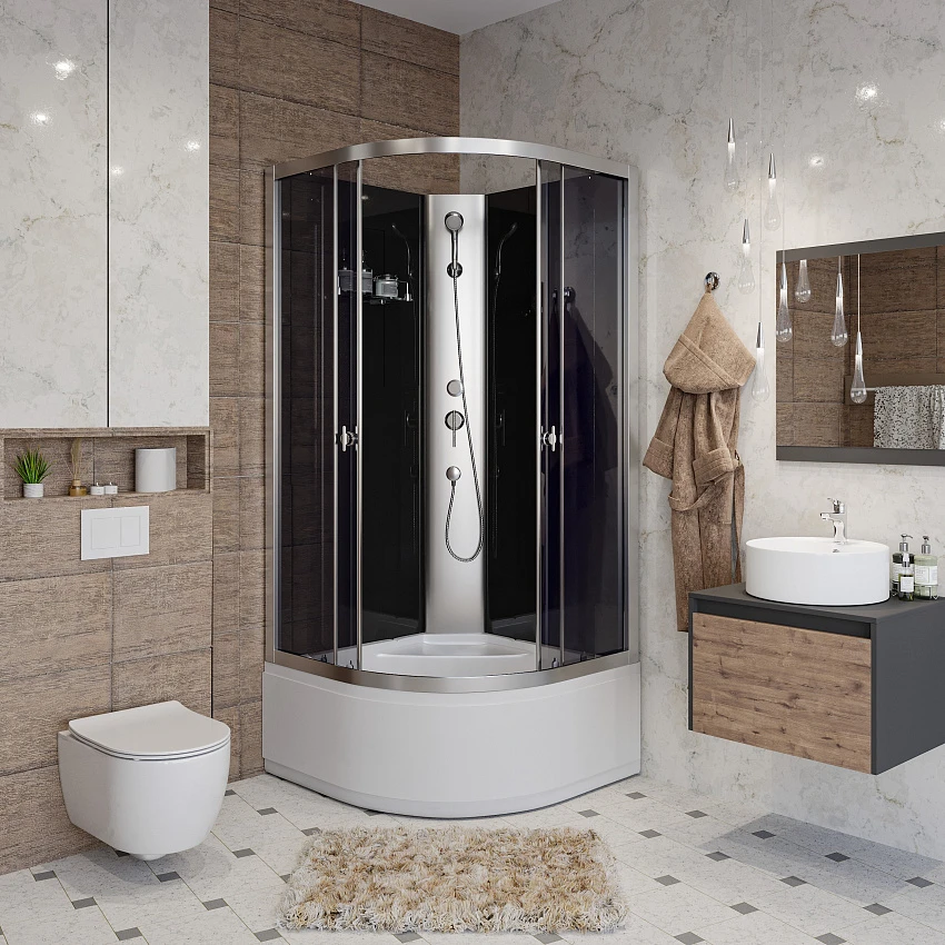 Душевая кабина Niagara Eco E90/40/ТN/BK 90x90x200